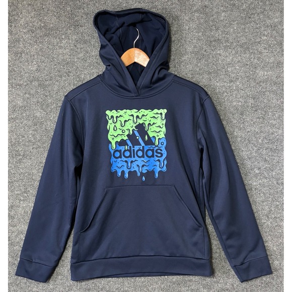adidas Other - Kids Adidas Navy Blue Dri-FIT Hoodie Boys Girls L 14-16 Graphic Print